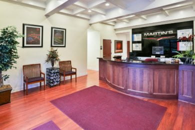Front office of Martins auto body