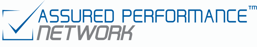 assured small Logo with a blue checkmark beside the words Assured Performance in blue and Network in gray, all in modern, bold font on a white background—ideal for a Certified auto body shop in southern Indiana.